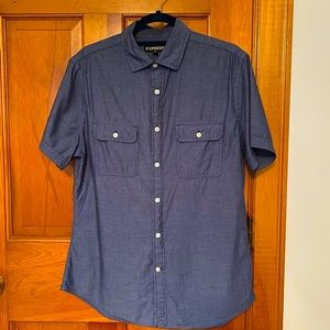 Express- Short Sleeve Button Down (Chambray)